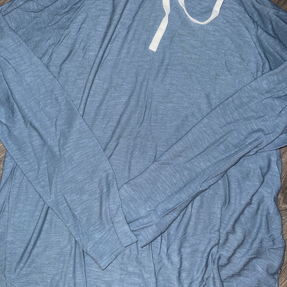 Free Fly Blue Hooded Long Sleeve Pullover - Picture 3 of 4